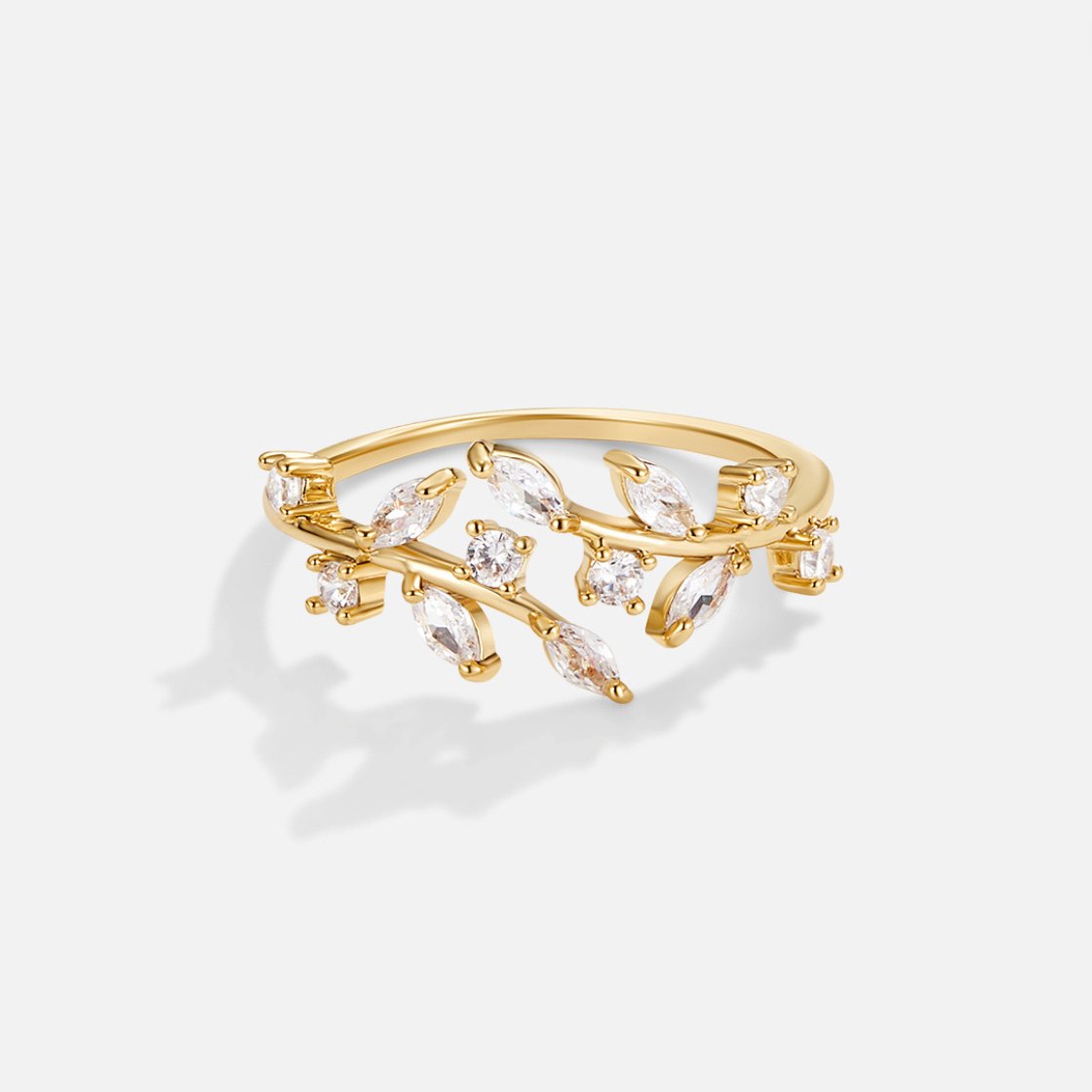 Pierścionek kryształowy Vine 18K Gold