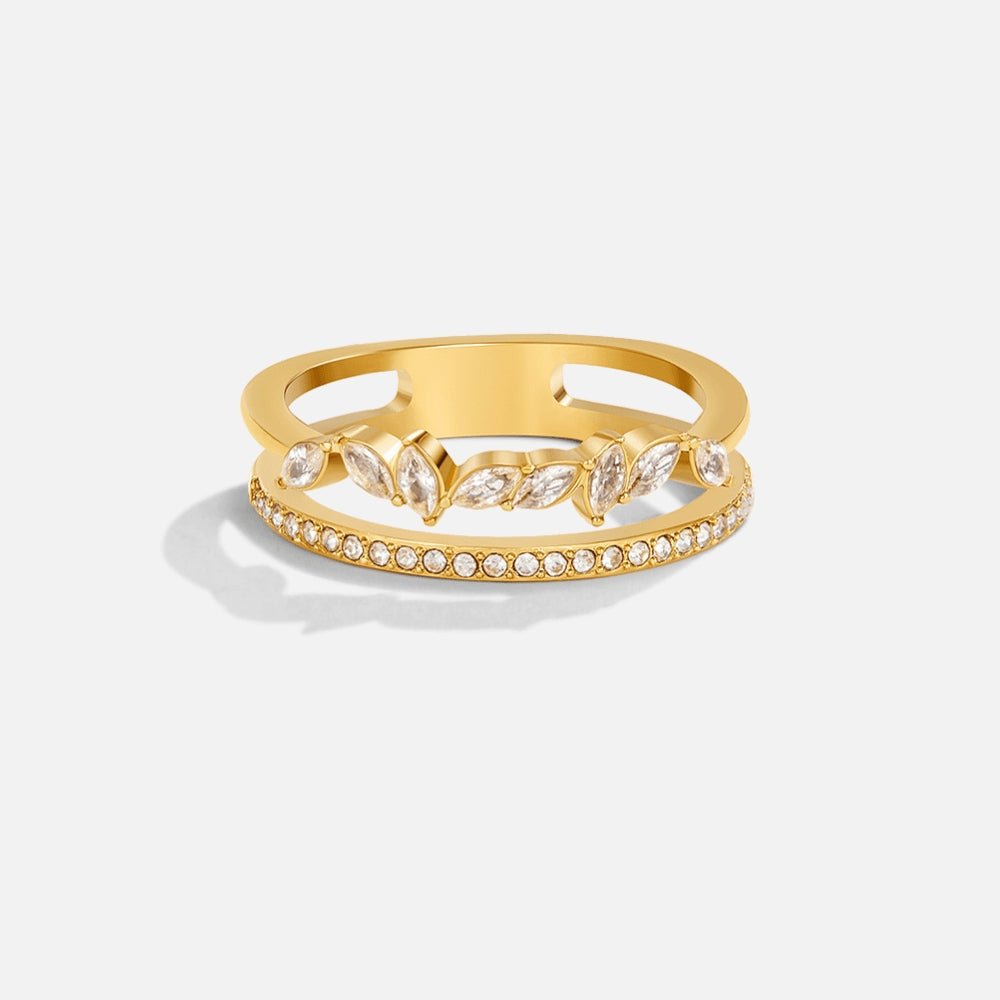 Pierścionek kryształowy Mia 18K Gold