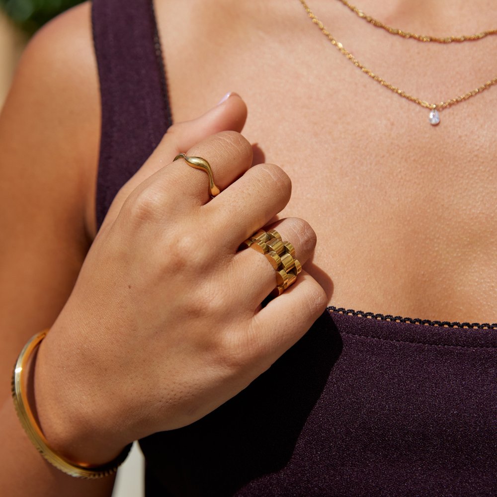 Pierścionek 18K Gold Wave