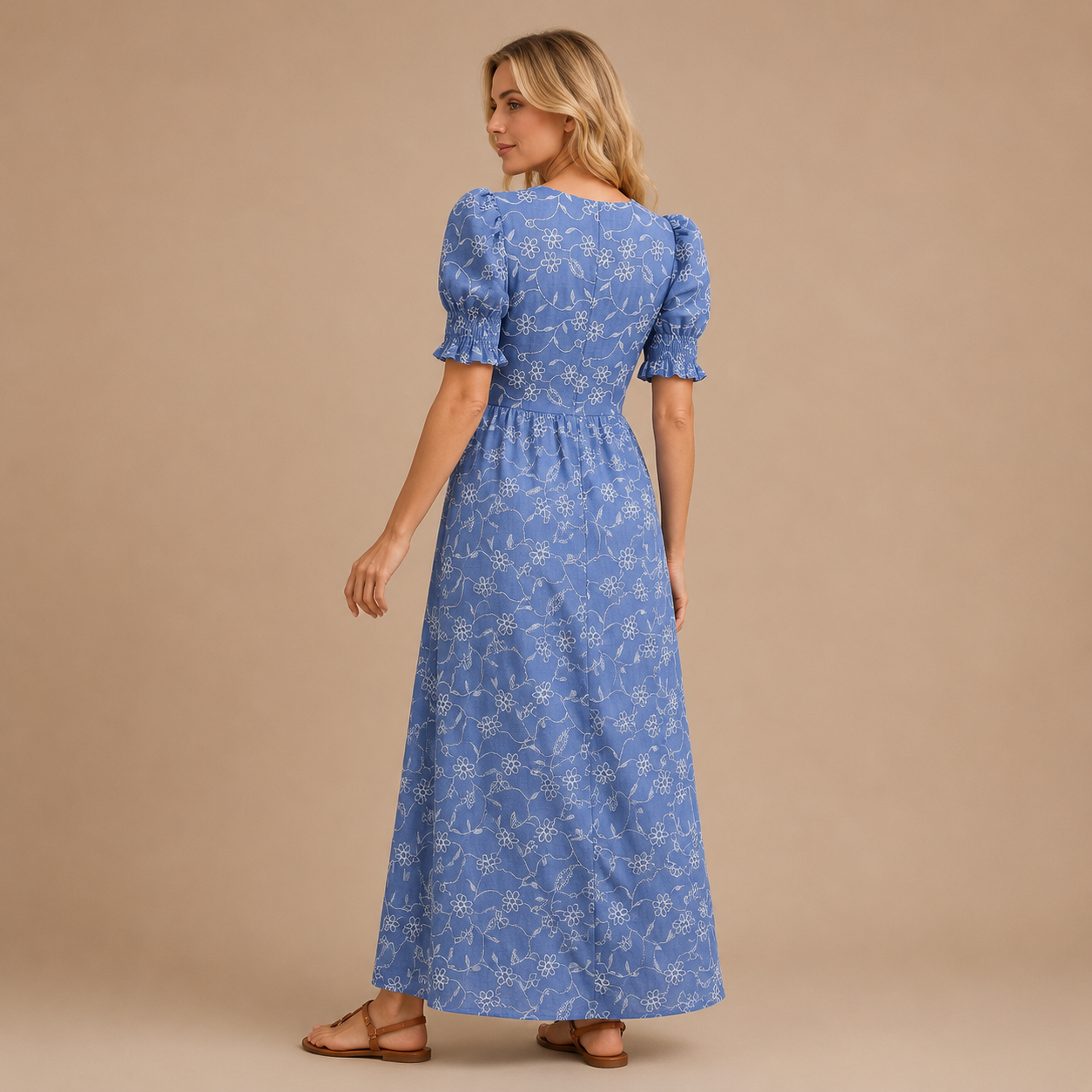 Marcelina | Sukienka Maxi W Kwiatowy Wzór