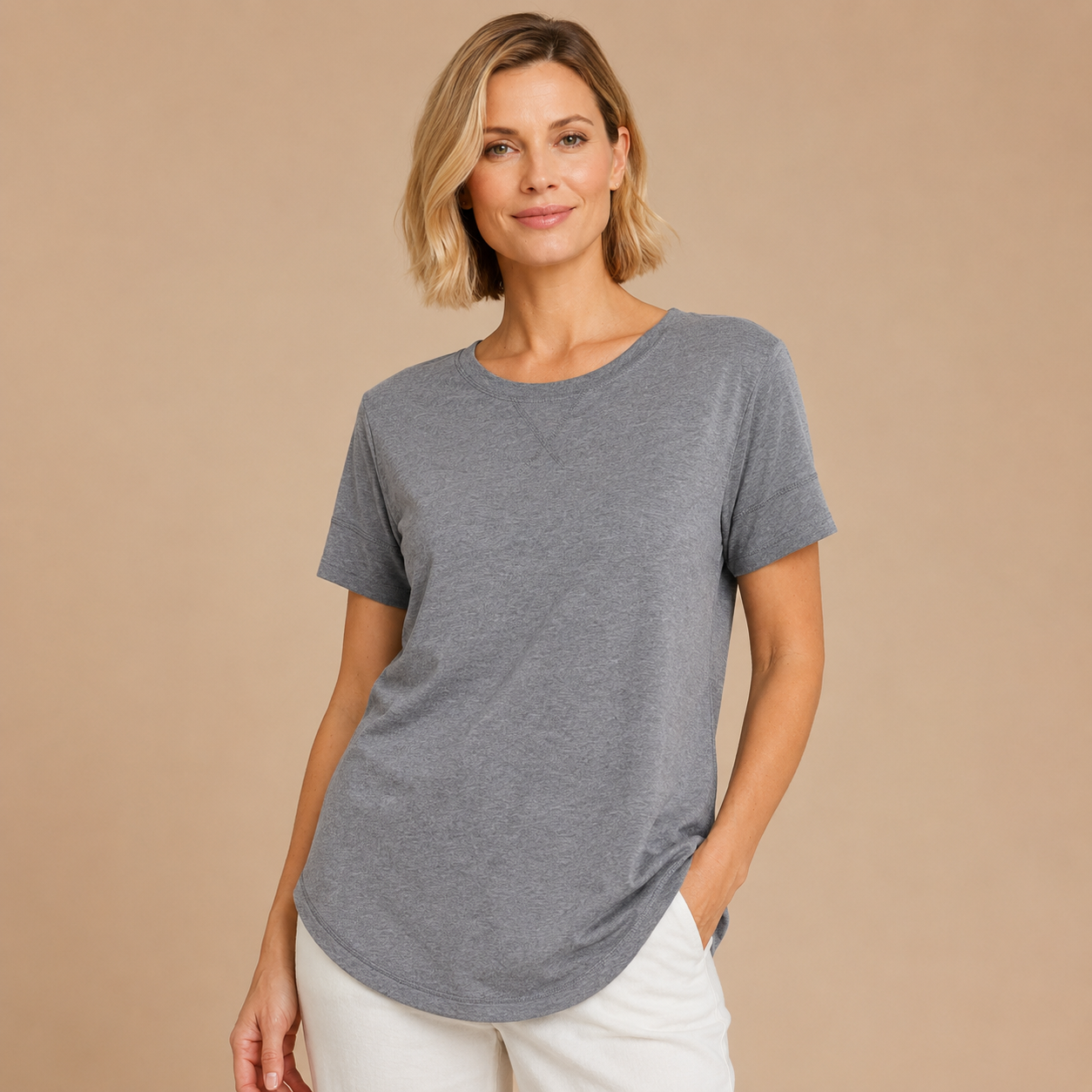 Felicja | Bawełniany T-shirt z krótkim rękawem i luźnym fasonem