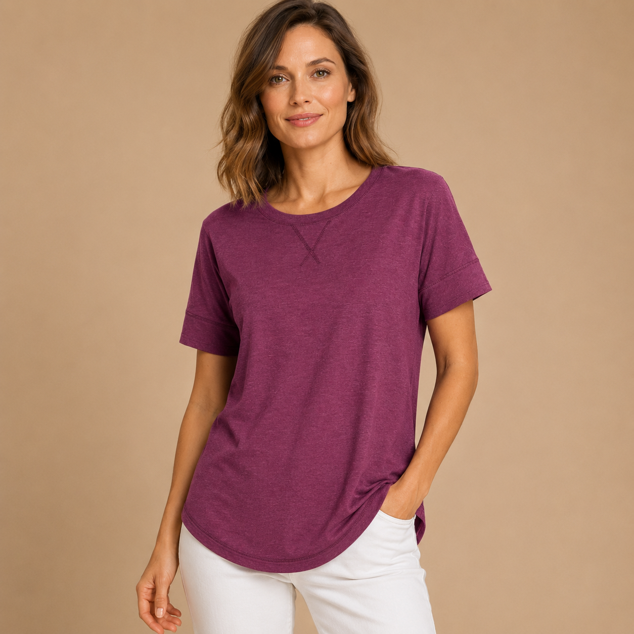 Felicja | Bawełniany T-shirt z krótkim rękawem i luźnym fasonem