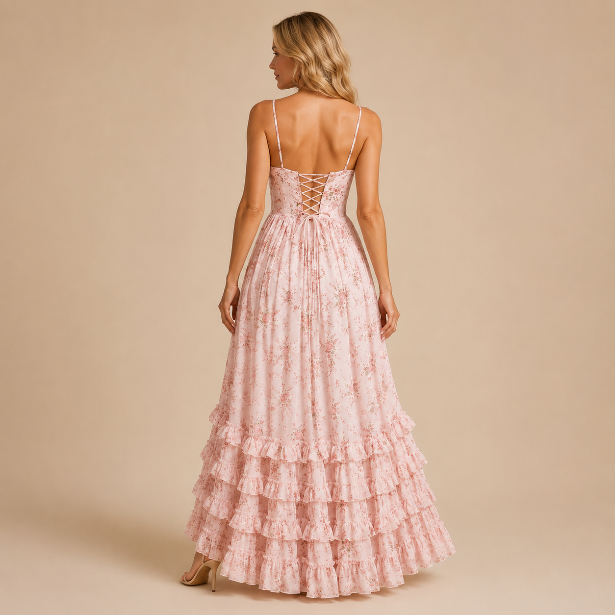Hanna | Sukienka maxi w kwiaty z rozcięciem