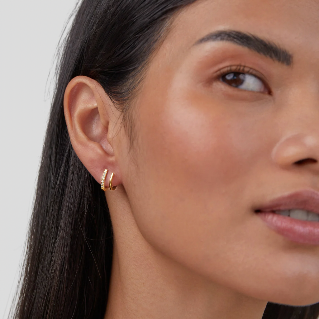 Kolczyki pazurki 18K Gold & Crystal