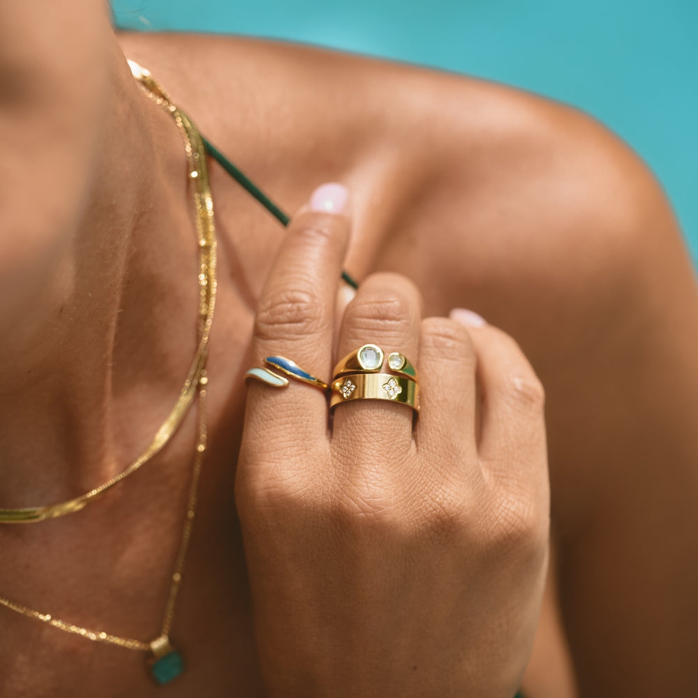 Pierścionek Vintage Aquamarine Wrap