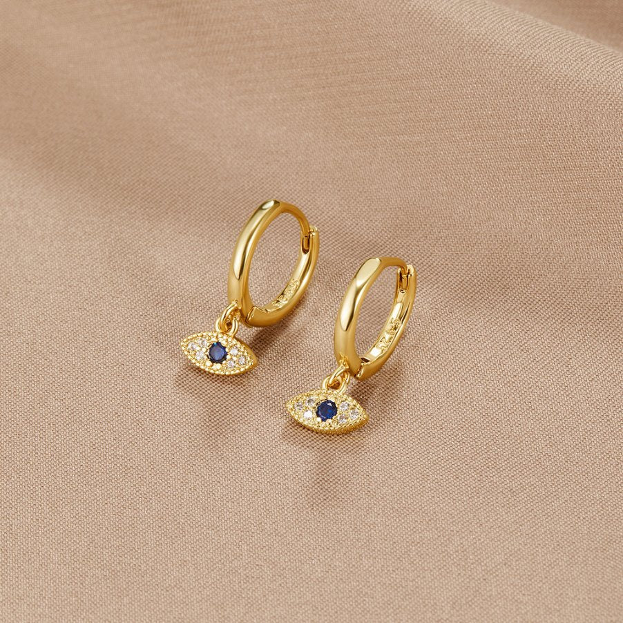 Kolczyki Blue Evil Eye Drop