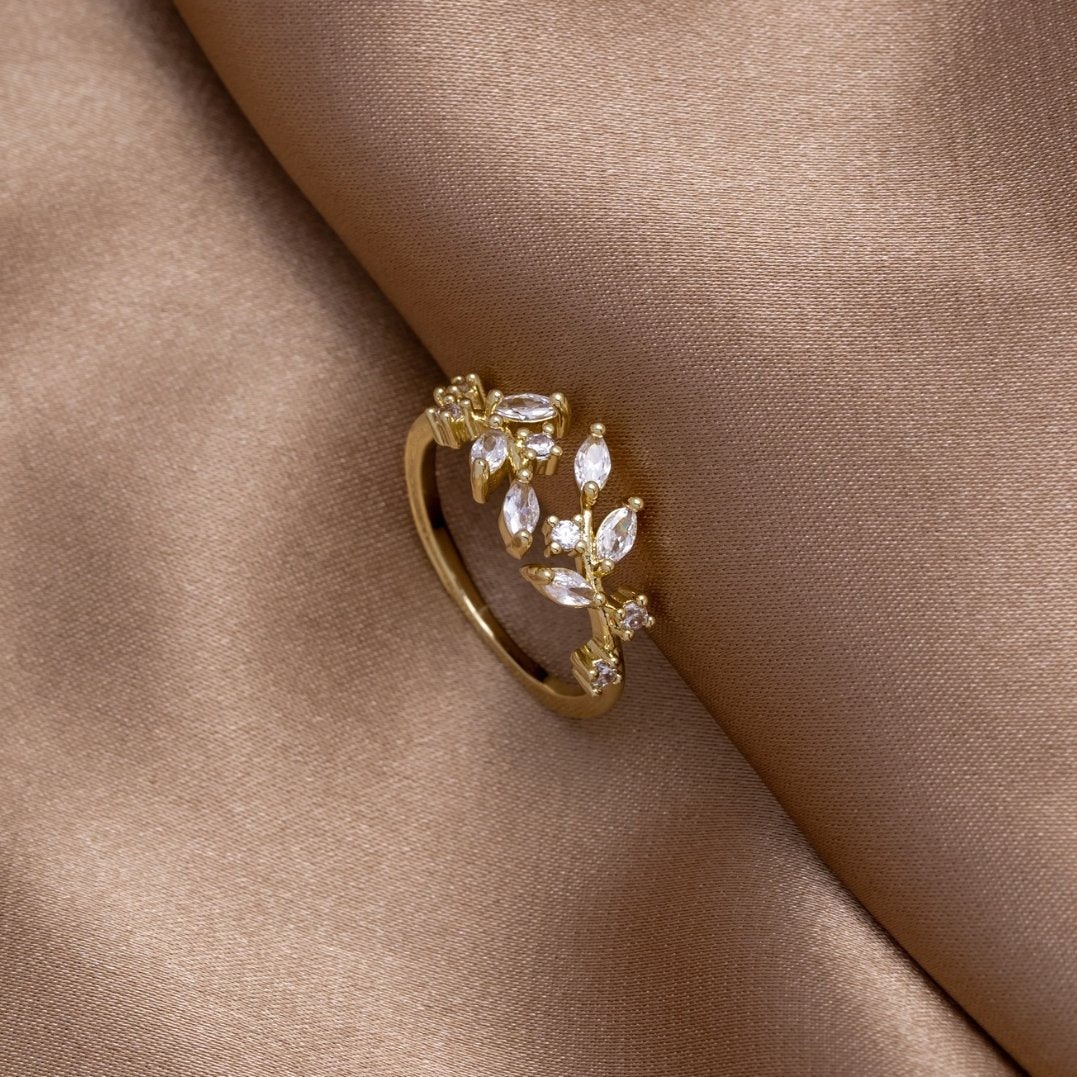 Pierścionek kryształowy Vine 18K Gold