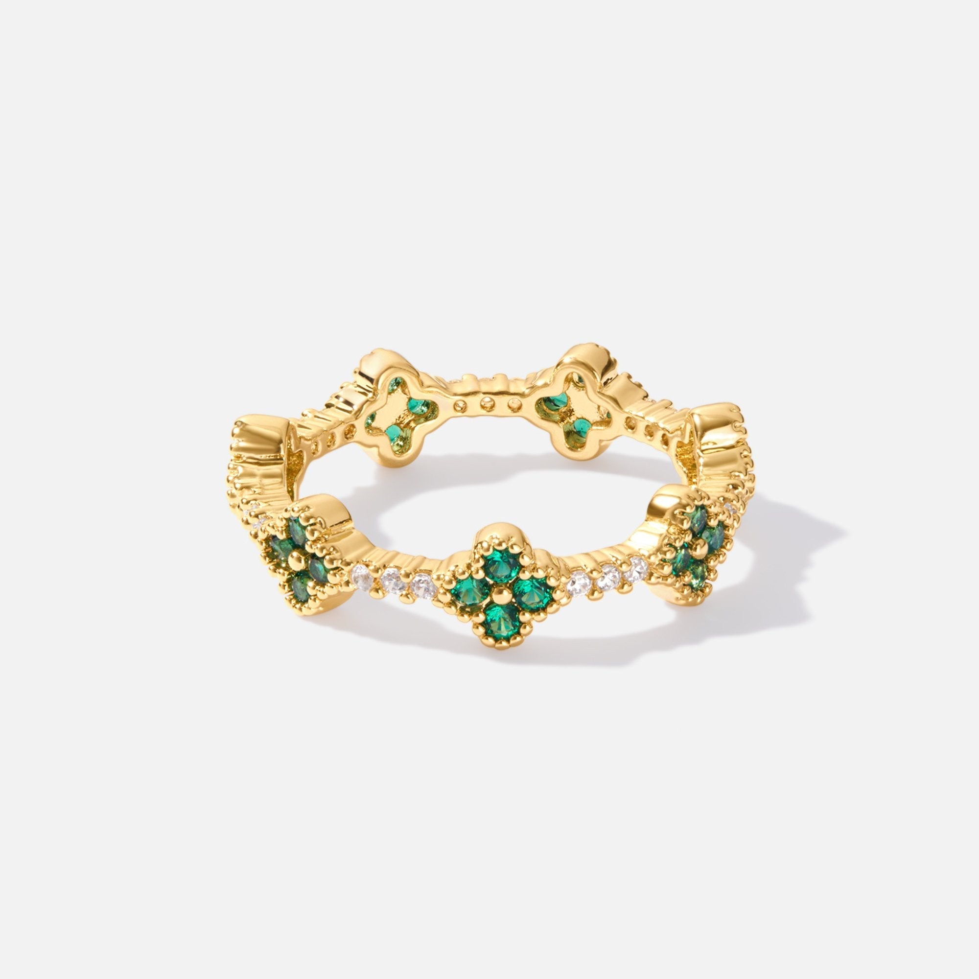 Pierścionek Four Leaf Clover Crystal