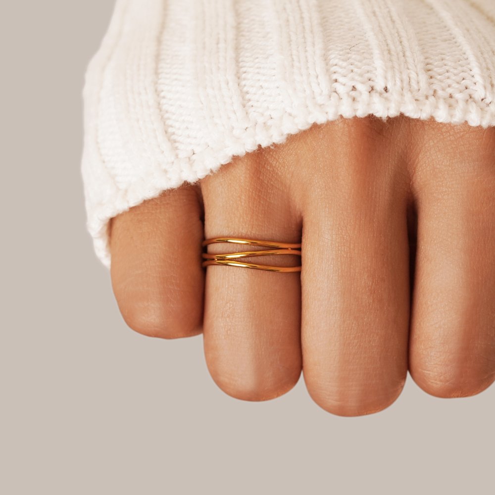 Pierścionek nieskończoności Gold Infinity