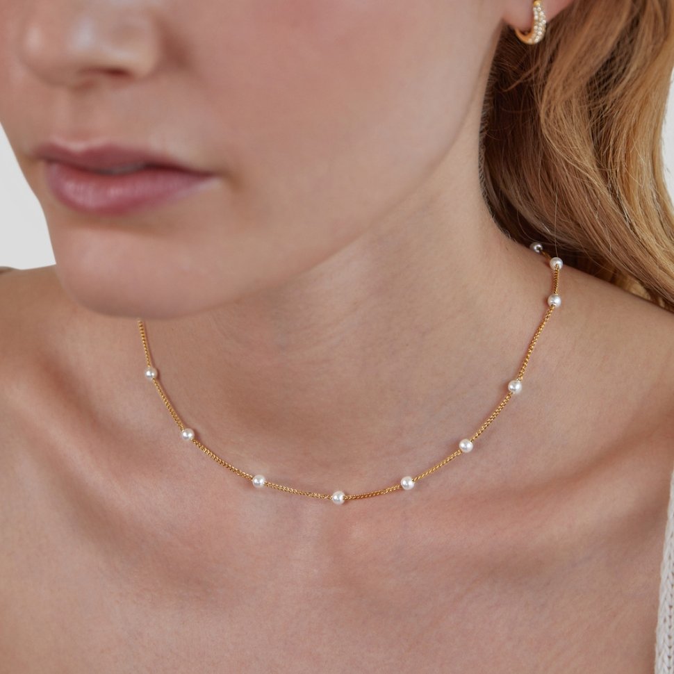 Naszyjnik perłowy Nura 18K Gold