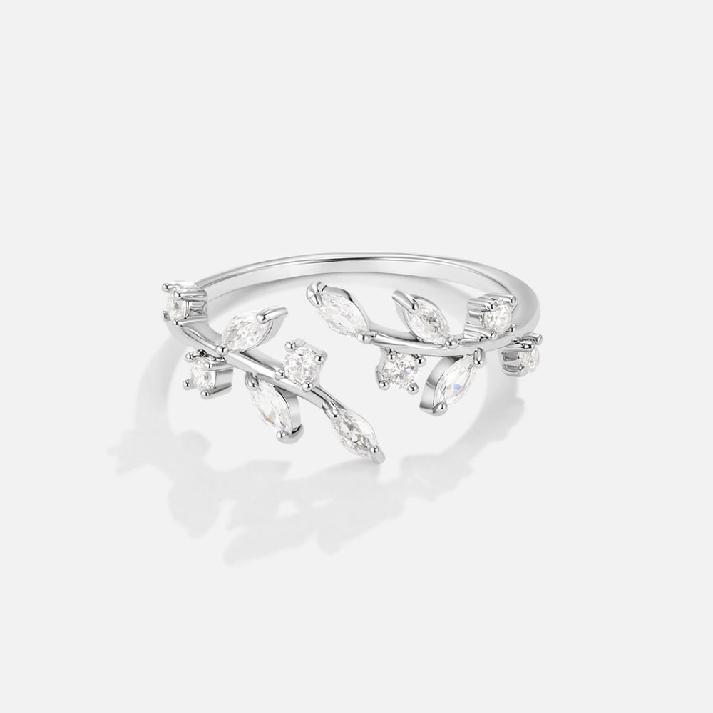Pierścionek Silver Crystal Vine – srebrna winorośl z kryształami