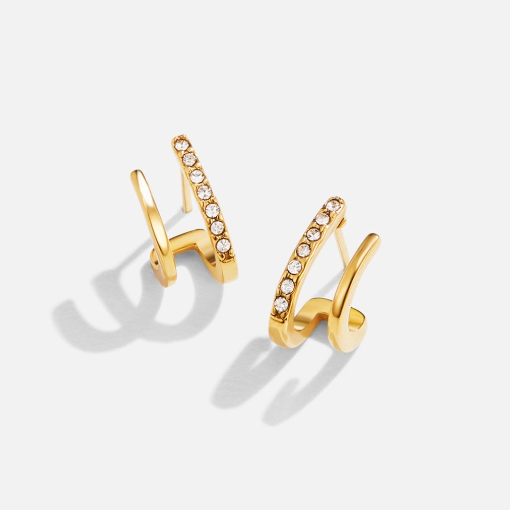 Kolczyki pazurki 18K Gold & Crystal