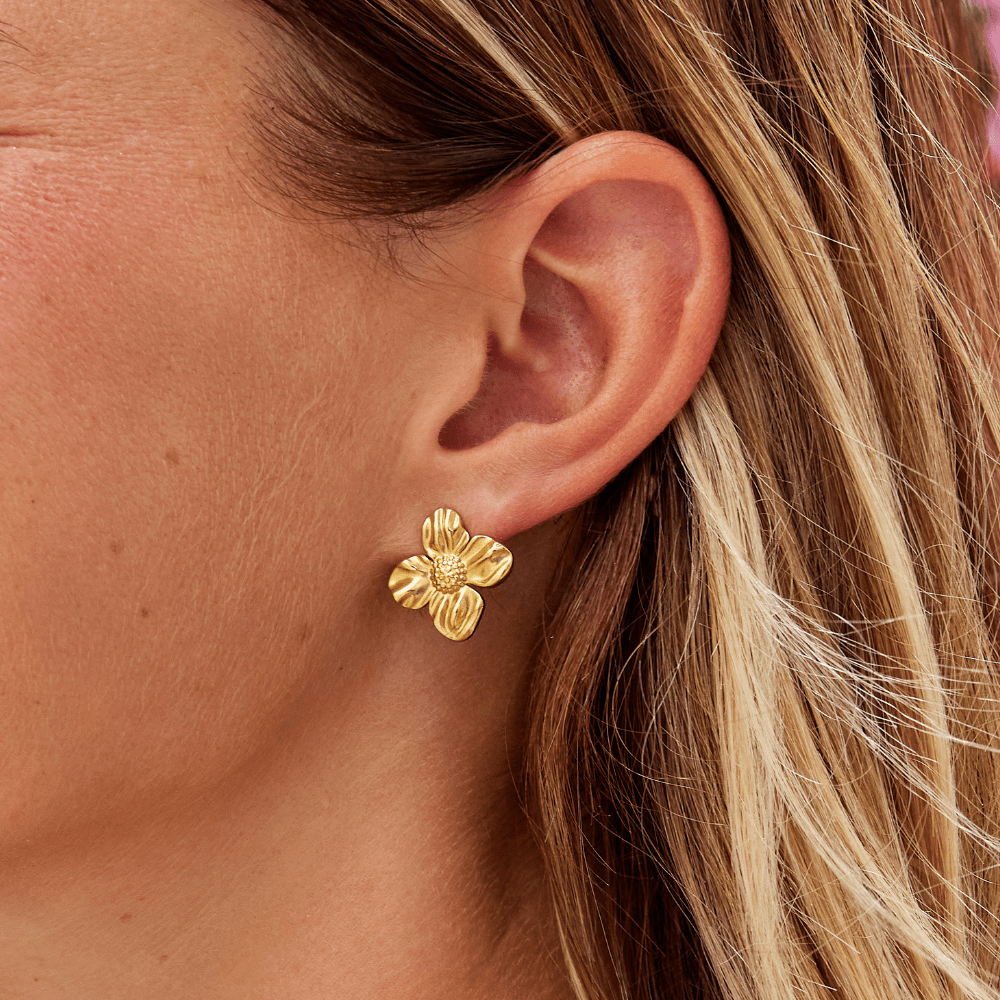 Kolczyki 18K Gold Flower