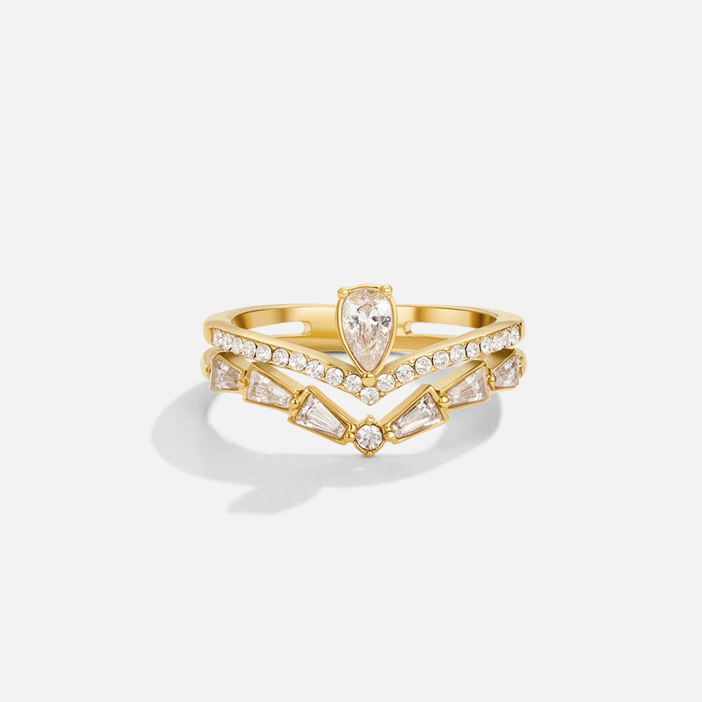 Pierścionek 18K Gold Lilly Crystal