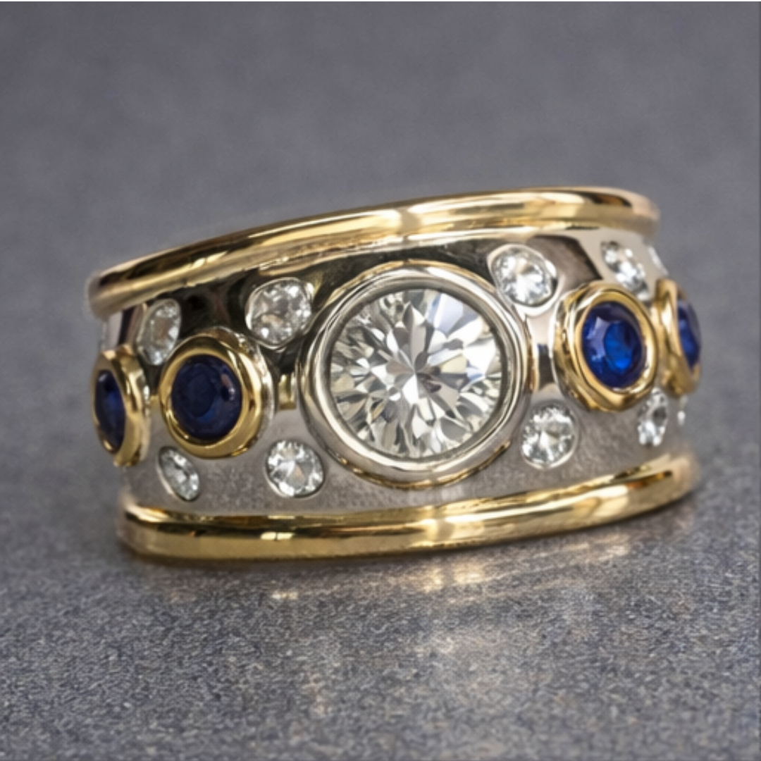 Pierścionek Vintage Gold Oval Stone