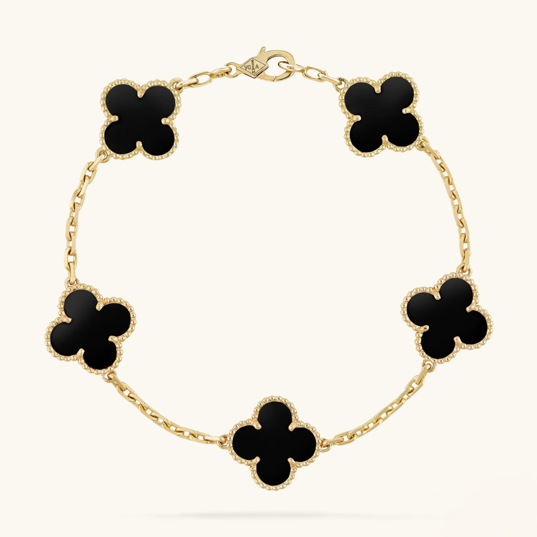 CLOVER | Bransoletka Black/Gold
