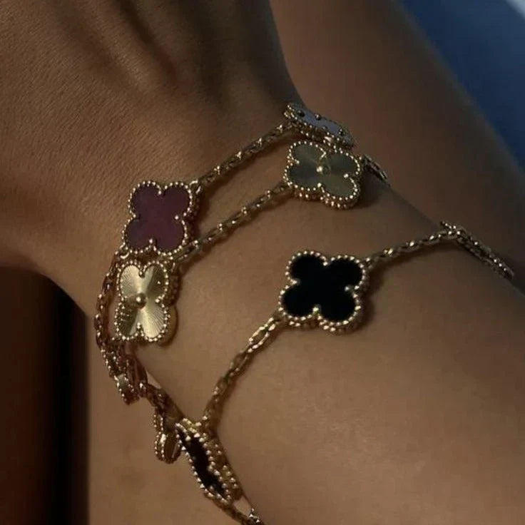 CLOVER | Bransoletka Black/Gold