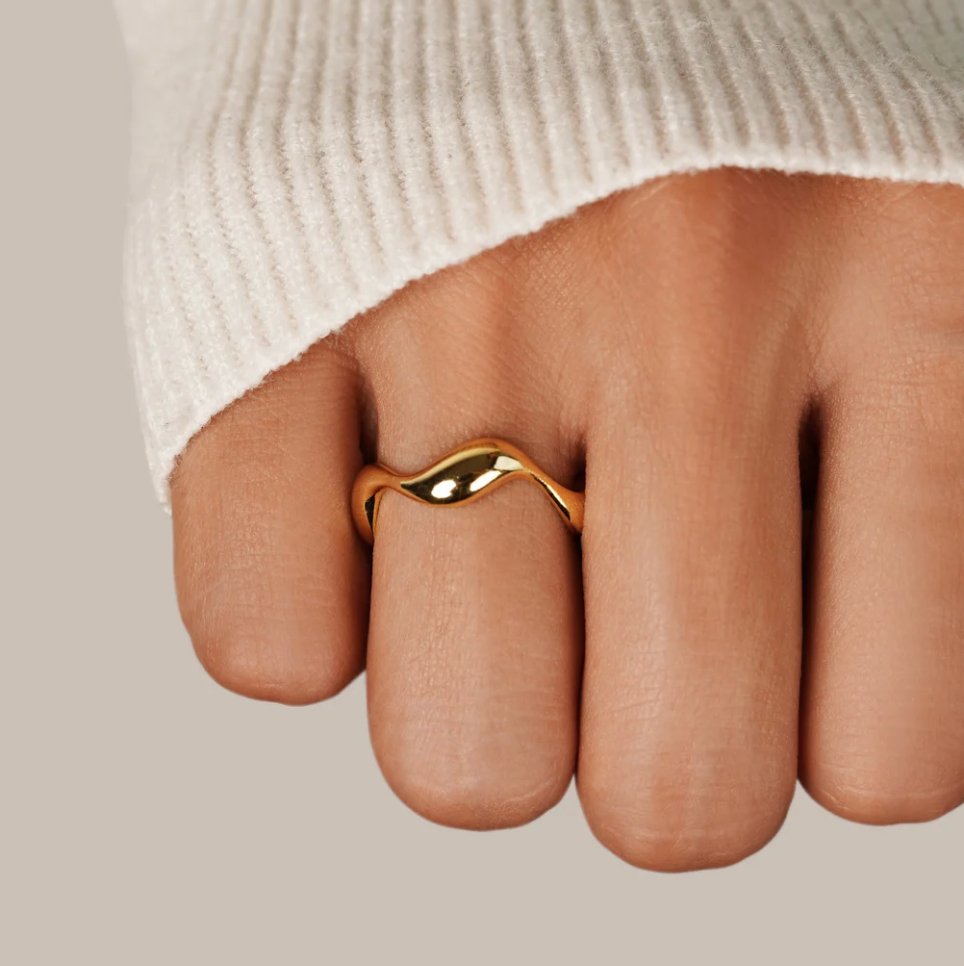 Pierścionek 18K Gold Wave