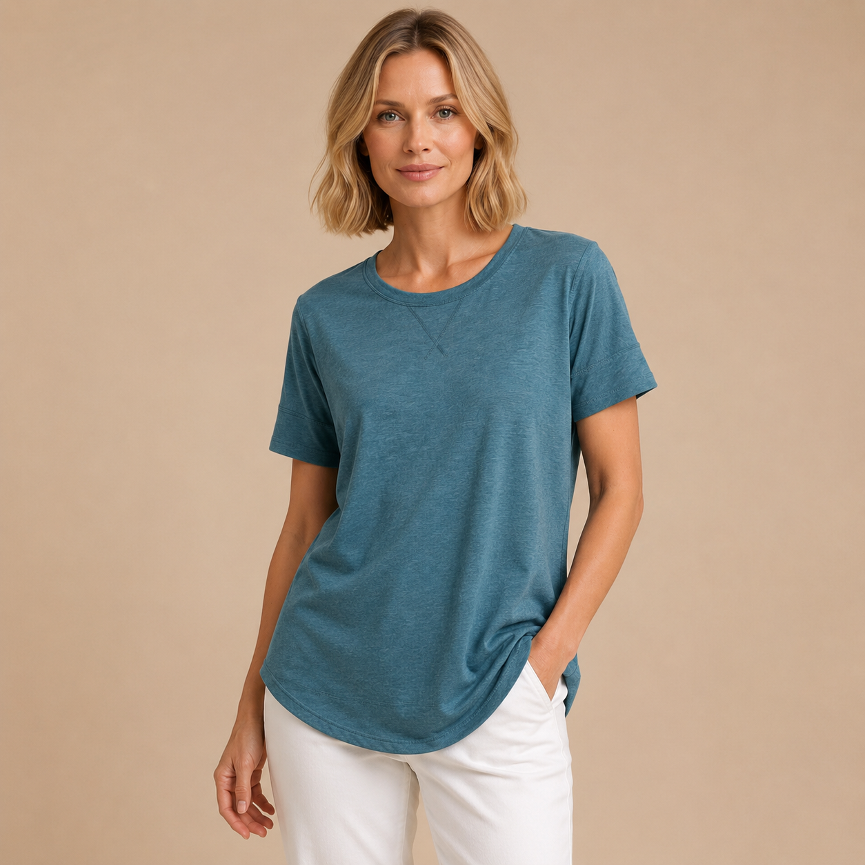 Felicja | Bawełniany T-shirt z krótkim rękawem i luźnym fasonem