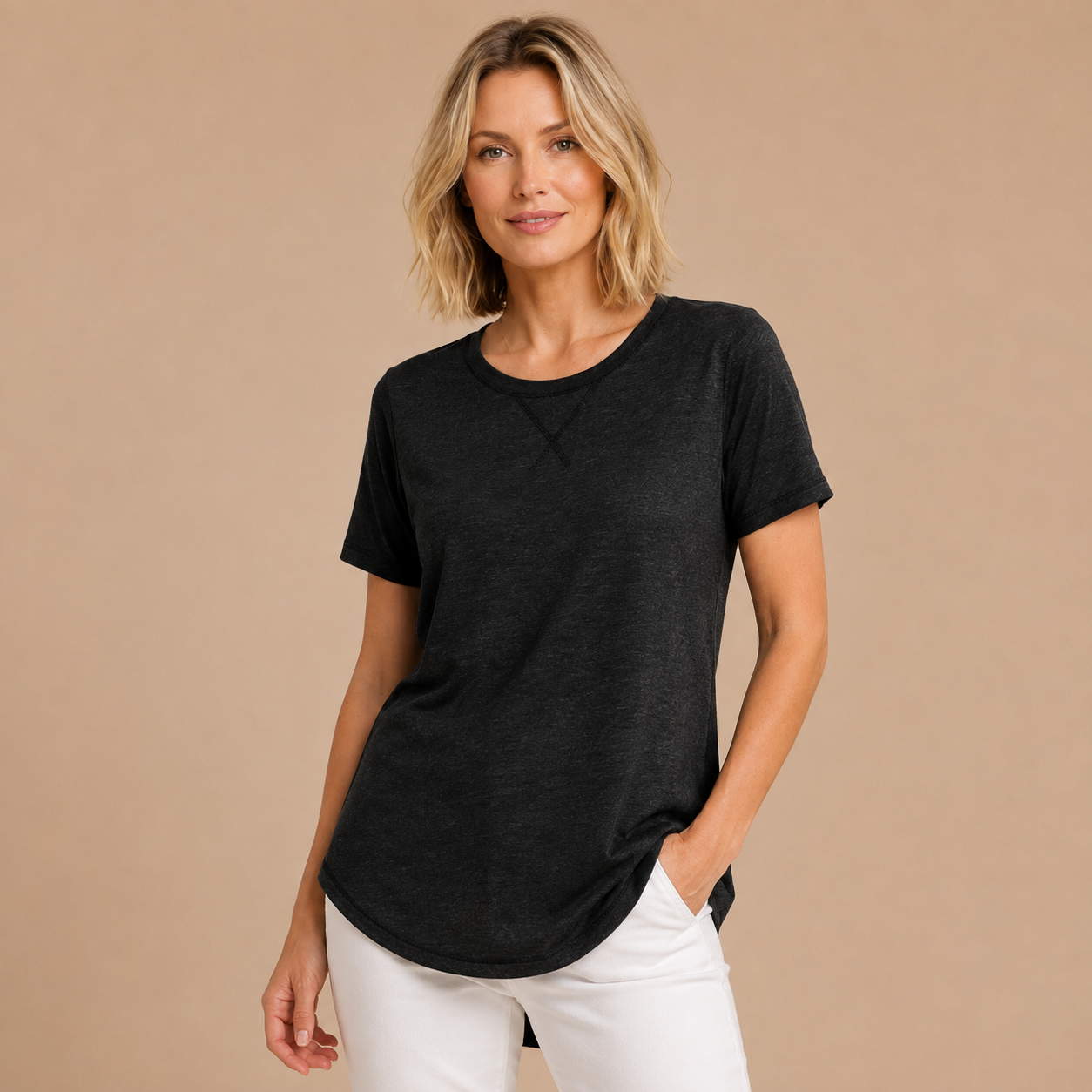 Felicja | Bawełniany T-shirt z krótkim rękawem i luźnym fasonem