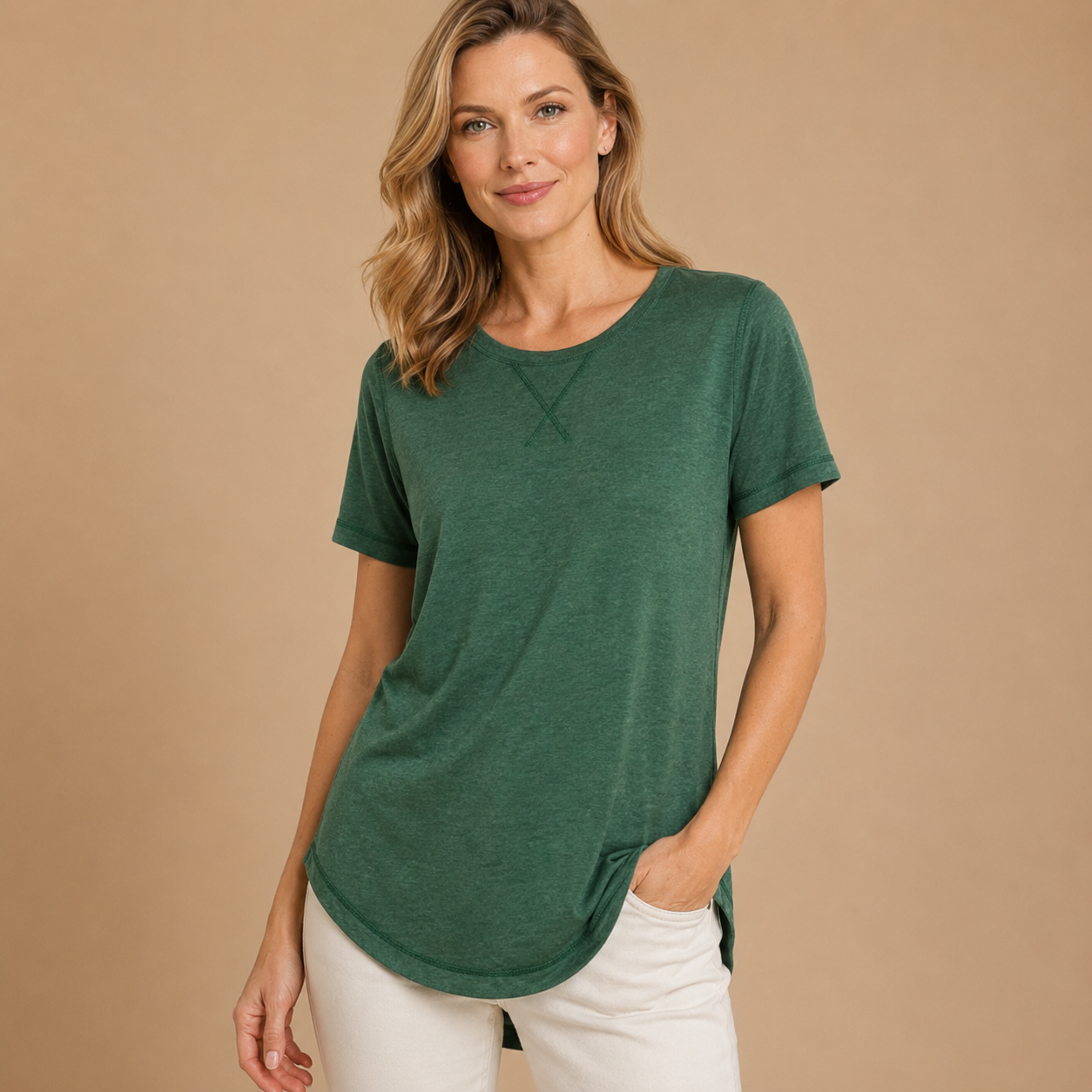 Felicja | Bawełniany T-shirt z krótkim rękawem i luźnym fasonem