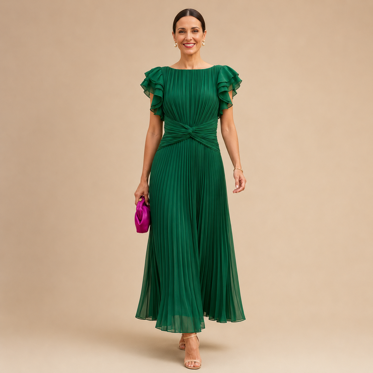 Halina | Elegancka Plisowana Sukienka