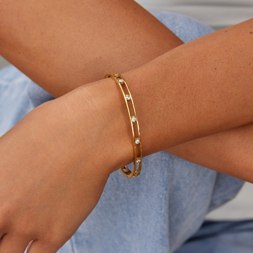 Bransoletka Sofia Crystal & Gold Bangle