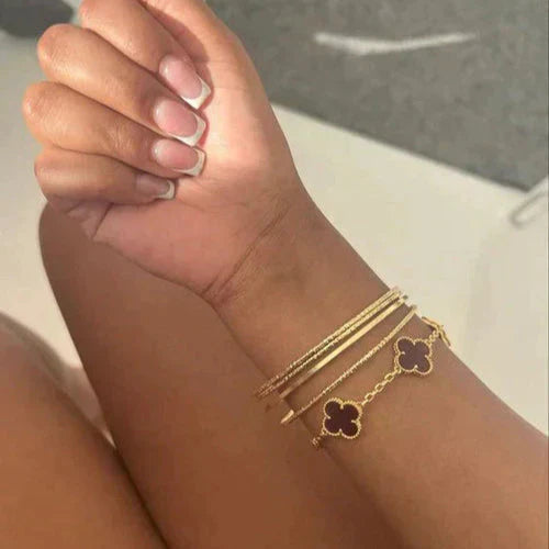 CLOVER | Bransoletka Black/Gold
