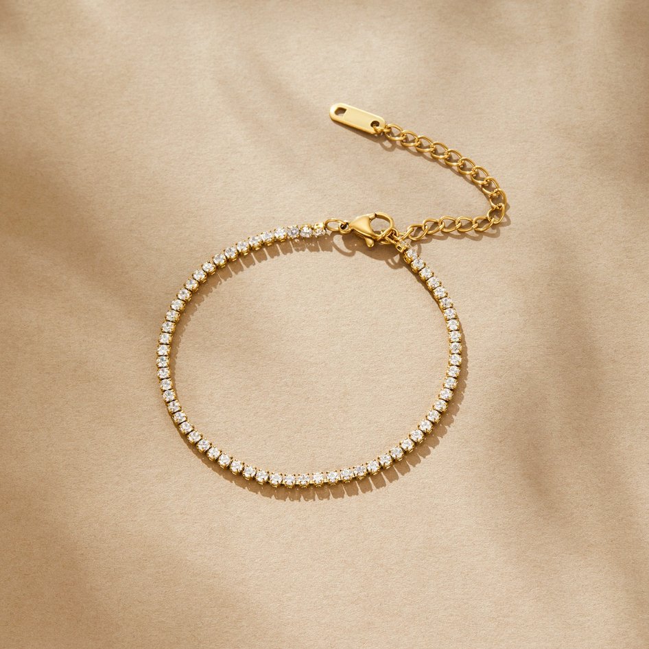 Bransoletka tenisowa Cordelia Gold