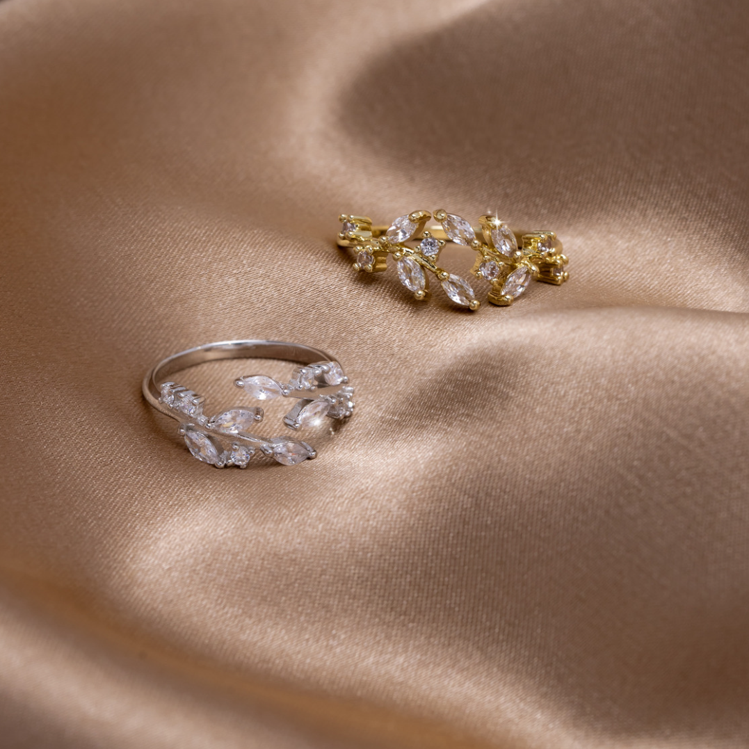 Pierścionek kryształowy Vine 18K Gold