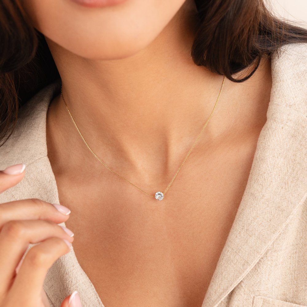 Naszyjnik Dainty Round Crystal