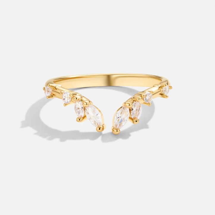 Pierścionek Lily Crystal Gold Vine