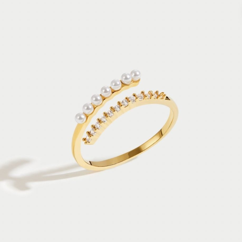 Pierścionek „Wrap Me” Pearl & Crystal